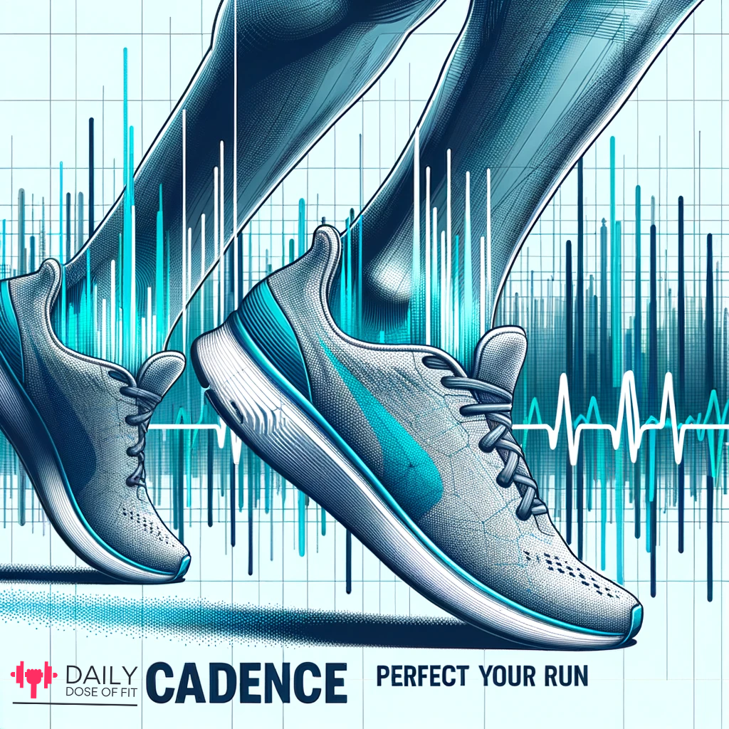 A runner in perfect stride, showcasing ideal running cadence